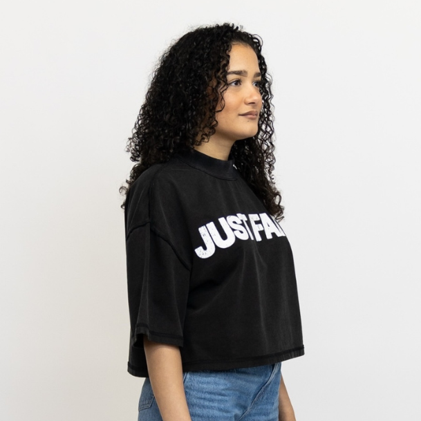 JUST FAITH Oversized Cropped Tee