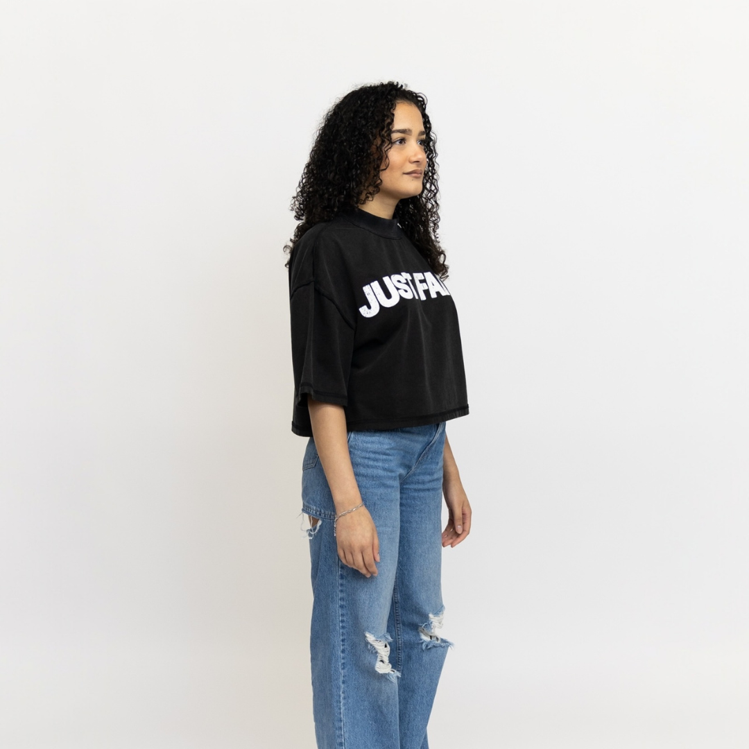 JUST FAITH OVERSIZED CROPPED TEE