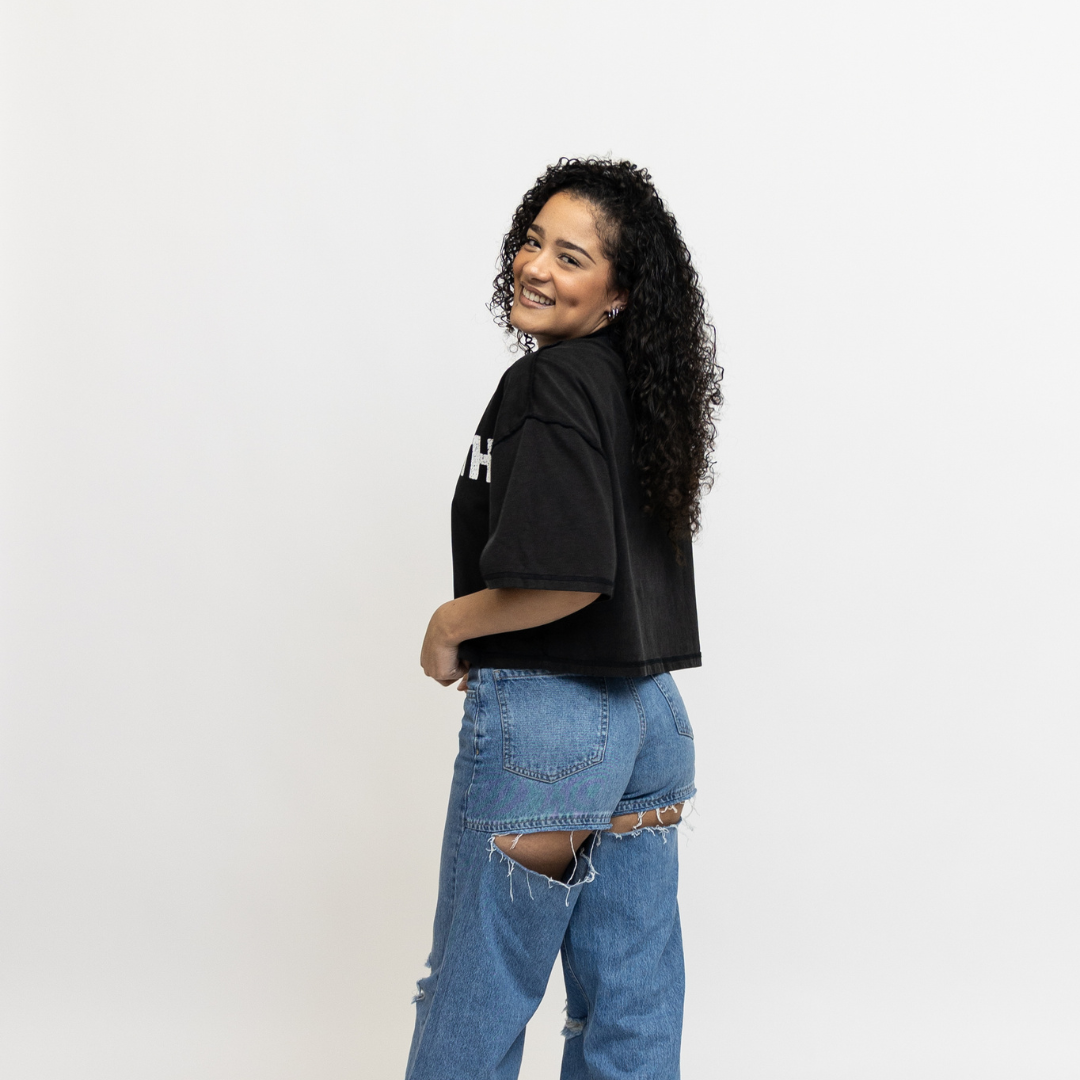 JUST FAITH OVERSIZED CROPPED TEE