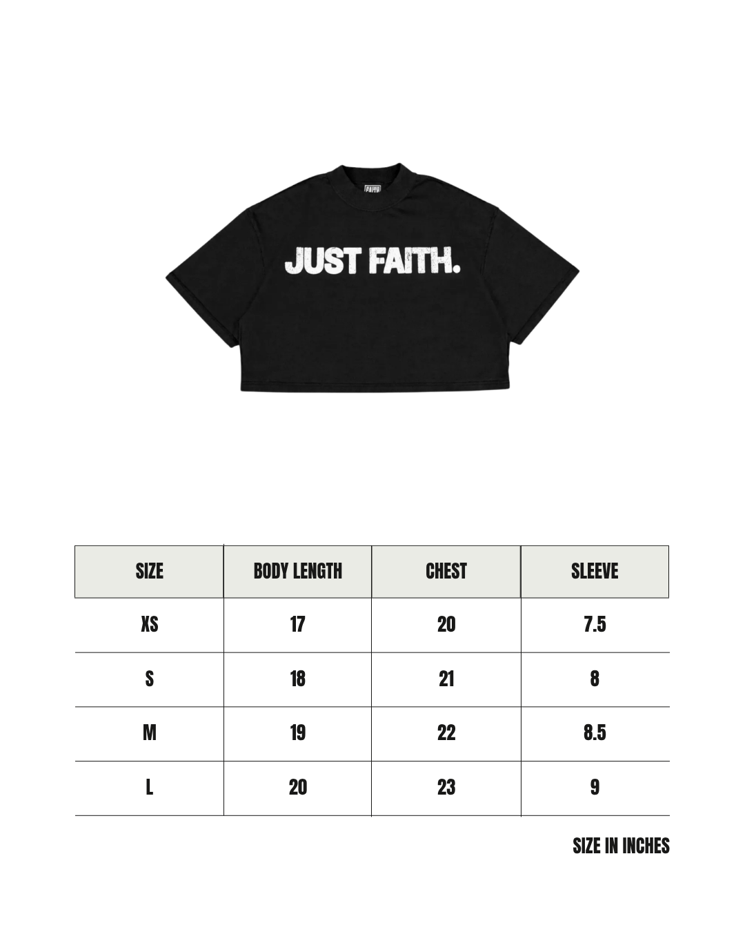 JUST FAITH OVERSIZED CROPPED TEE