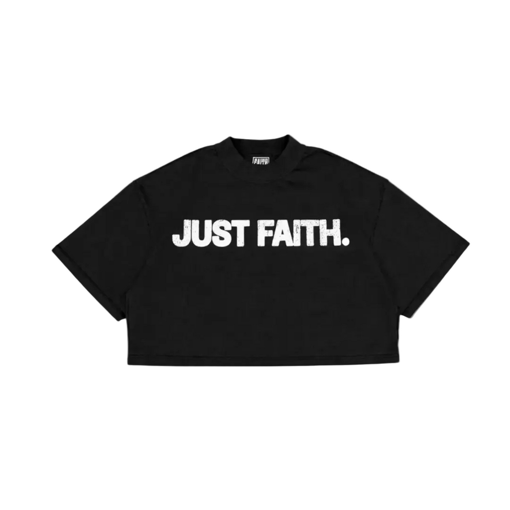 JUST FAITH Oversized Cropped Tee