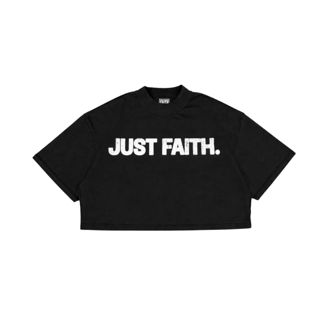 JUST FAITH OVERSIZED CROPPED TEE
